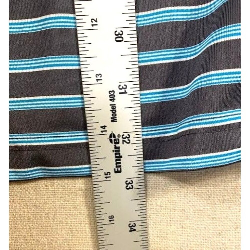 Reebok Golf 4XL Striped men's Polo Short Sleeve Shirt Blue & Gray - Picture 6 of 7